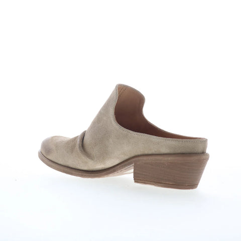 Miz Mooz Cellia Womens Gray Suede Slip On Heeled Sandals Shoes