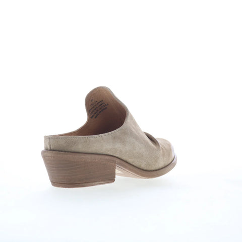Miz Mooz Cellia Womens Gray Suede Slip On Heeled Sandals Shoes