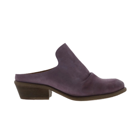 Miz Mooz Cellia Womens Purple Suede Slip On Heeled Sandals Shoes