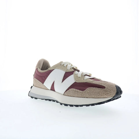 New Balance 327 MS327CP Mens Beige Leather Lace Up Lifestyle Sneakers Shoes