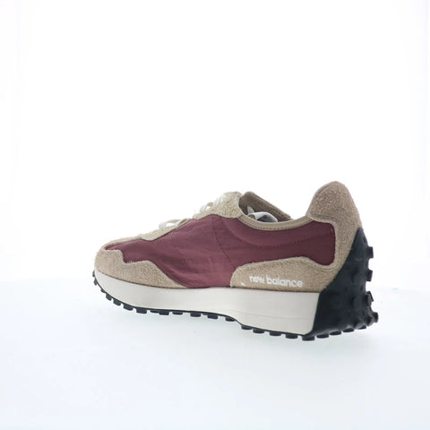 New Balance 327 MS327CP Mens Beige Leather Lace Up Lifestyle Sneakers Shoes
