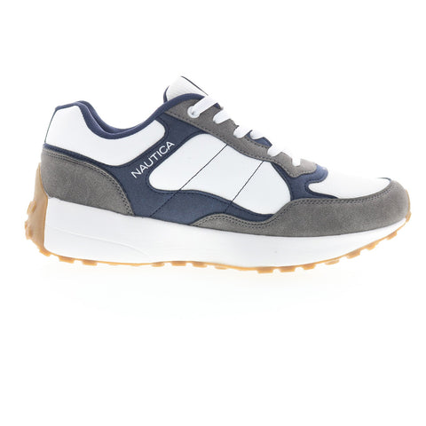 Nautica Ayden CG6445 Mens White Synthetic Lace Up Lifestyle Sneakers Shoes