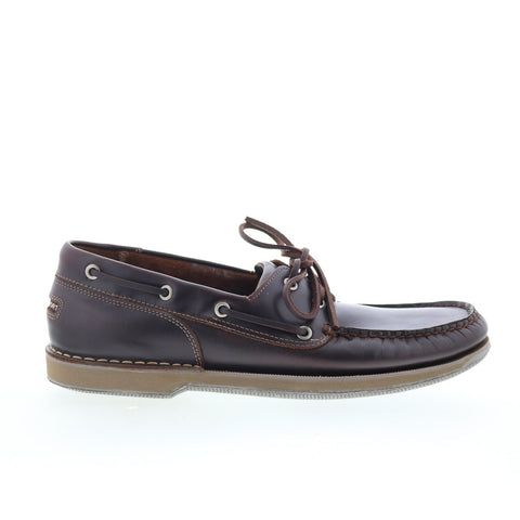 Rockport Perth CH1237 Mens Brown Wide Loafers & Slip Ons Boat Shoes