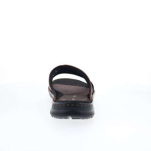 Rockport Darwyn Cross Band CH1925 Mens Brown Leather Slides Sandals Shoes