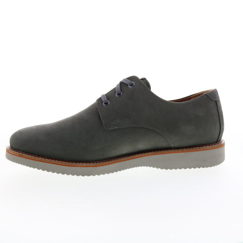 Dunham Clyde Plain Toe CH9102 Mens Gray Wide Nubuck Oxfords Plain Toe Shoes