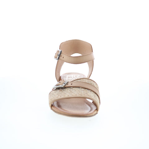 Miz Mooz Chaise Womens Brown Leather Zipper Heeled Sandals Shoes