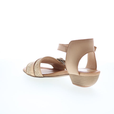 Miz Mooz Chaise Womens Brown Leather Zipper Heeled Sandals Shoes