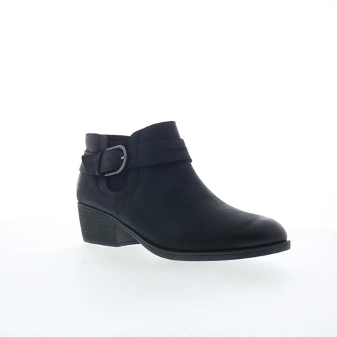 Clarks Charlten Rae 26179573 Womens Black Wide Leather Ankle & Booties Boots