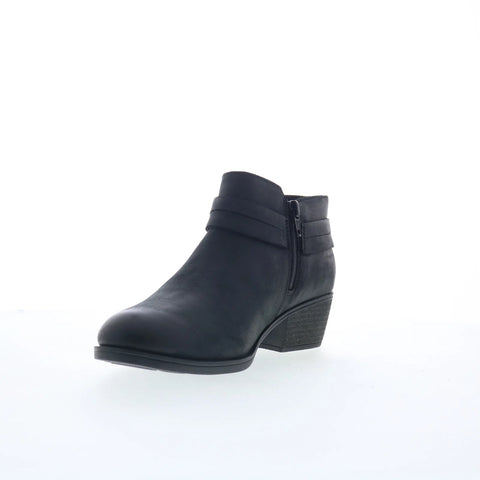 Clarks Charlten Rae 26179573 Womens Black Wide Leather Ankle & Booties Boots