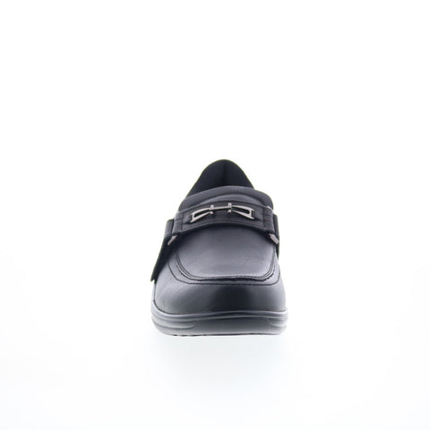Orthofeet Chelsea 817 Womens Black Leather Loafer Flats Shoes