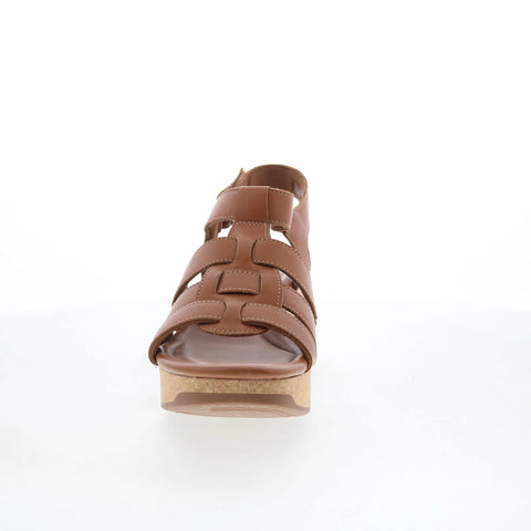 Clarks Chelseah Peak 26177070 Womens Brown Wide Leather Strap Sandals Shoes