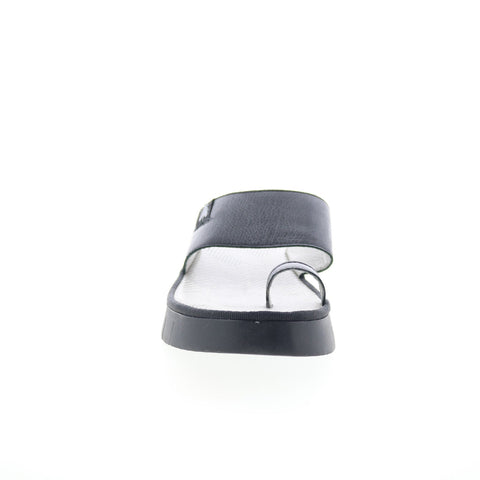Fly London Chev CHEV316FLY-000 Womens Black Leather Slides Sandals Shoes