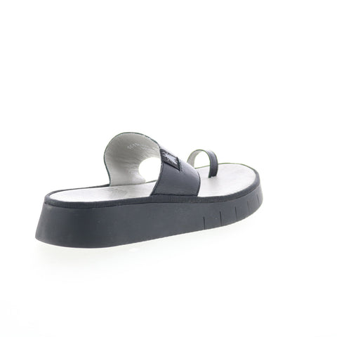 Fly London Chev CHEV316FLY-000 Womens Black Leather Slides Sandals Shoes
