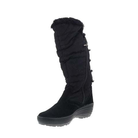 Pajar Chloe 53195 Womens Black Suede Zipper Mid Calf Boots