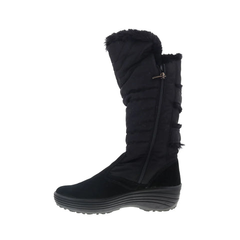 Pajar Chloe 53195 Womens Black Suede Zipper Mid Calf Boots