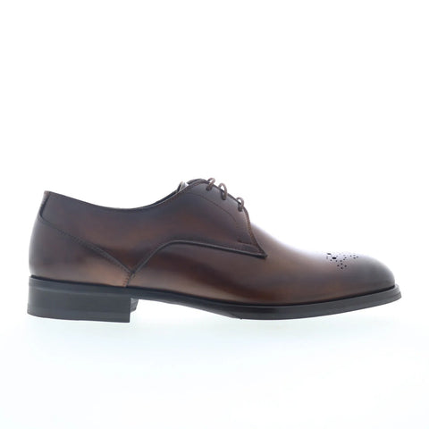 Pastori by Di Bianco Chlorus Calfskin Mens Brown Oxfords Plain Toe Shoes
