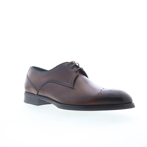 Pastori by Di Bianco Chlorus Calfskin Mens Brown Oxfords Plain Toe Shoes