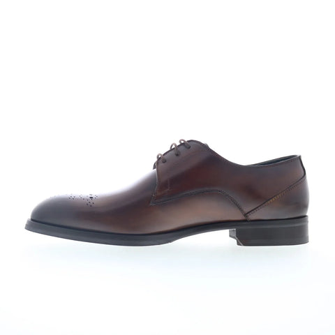 Pastori by Di Bianco Chlorus Calfskin Mens Brown Oxfords Plain Toe Shoes