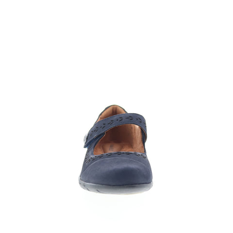 Cobb Hill Perry CHPERRY Womens Blue Suede Strap Mary Jane Flats Shoes