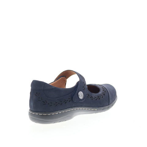 Cobb Hill Perry CHPERRY Womens Blue Suede Strap Mary Jane Flats Shoes