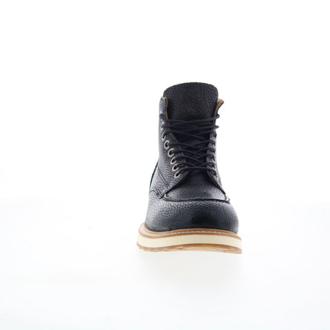 mens black casual dress boots A.S. 98 Christian Mens Black Leather Lace Up Casual Dress Boots