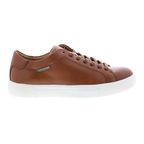 Mephisto Cristiano Mens Brown Leather Lace Up Lifestyle Sneakers Shoes