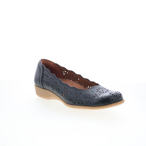 Cobb Hill Rory CHRORY Womens Black Leather Slip On Ballet Flats Shoes