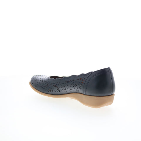 Cobb Hill Rory CHRORY Womens Black Leather Slip On Ballet Flats Shoes