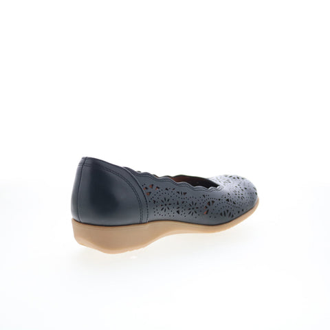 Cobb Hill Rory CHRORY Womens Black Leather Slip On Ballet Flats Shoes