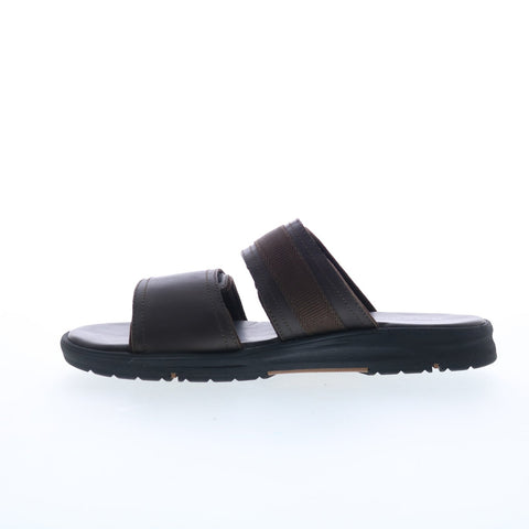 Rockport Lucky Bay Dress Slide CI0044 Mens Brown Wide Slides Sandals Shoes