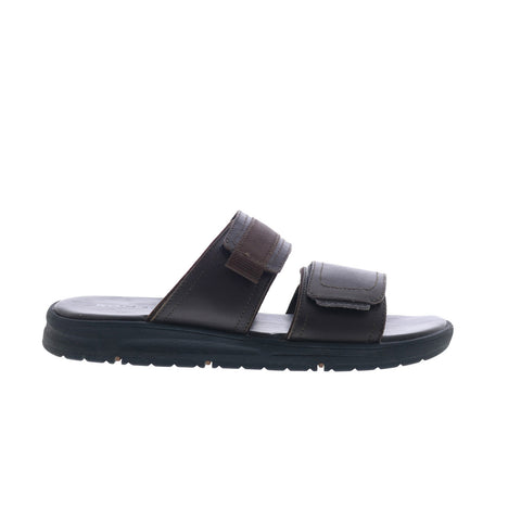 Rockport Lucky Bay Dress Slide CI0044 Mens Brown Wide Slides Sandals Shoes