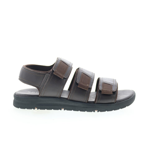 Rockport Lucky Bay Dress 3 Band Mens Brown Wide Leather Sport Sandals Shoes