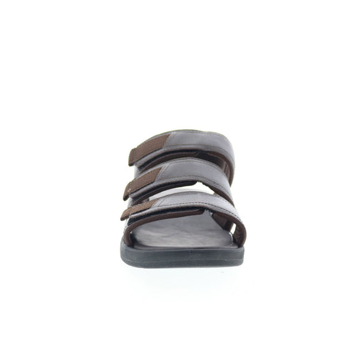Rockport Lucky Bay Dress 3 Band Mens Brown Wide Leather Sport Sandals Shoes