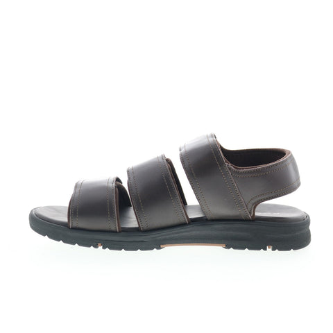 Rockport Lucky Bay Dress 3 Band Mens Brown Wide Leather Sport Sandals Shoes