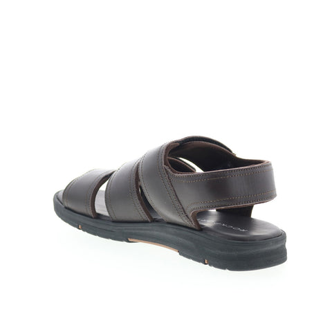 Rockport Lucky Bay Dress 3 Band Mens Brown Wide Leather Sport Sandals Shoes