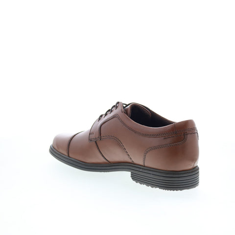 Rockport Taylor Cap Toe CI1053 Mens Brown Wide Leather Oxfords Cap Toe Shoes
