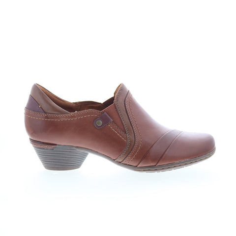 Cobb Hill Laurel Slip-On CI1739 Womens Brown Leather Ankle & Booties Boots