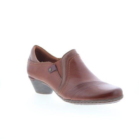 Cobb Hill Laurel Slip-On CI1739 Womens Brown Leather Ankle & Booties Boots