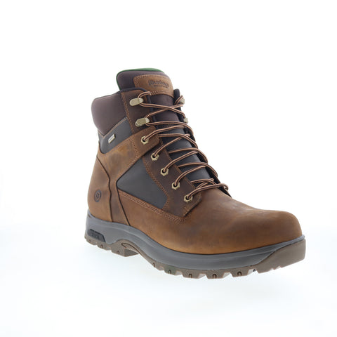 Dunham 8000 Works WP 6-Inch Plain Toe Boot Mens Brown Extra Wide 4E Work Boots