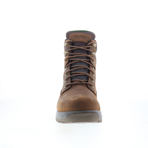 Dunham 8000 Works WP 6-Inch Plain Toe Boot Mens Brown Extra Wide 4E Work Boots