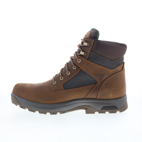 Dunham 8000 Works WP 6-Inch Plain Toe Boot Mens Brown Extra Wide 4E Work Boots