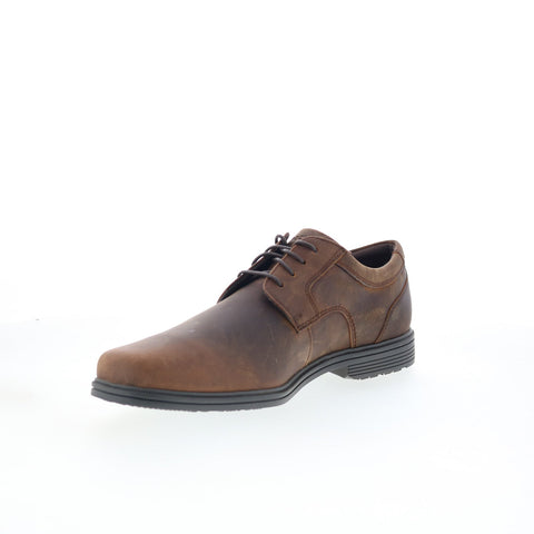 Rockport Robinsyn Waterproof Plain Toe Mens Brown Oxfords & Lace Ups Shoes