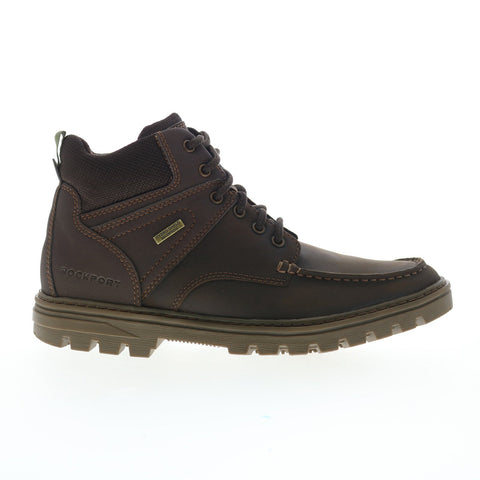 Rockport Weather Ready Moc Toe Boot Mens Brown Wide Casual Dress Boots