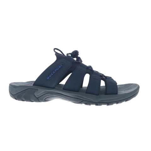 Rockport Byron Bungee Slide Mens Blue Wide Synthetic Slides Sandals Shoes