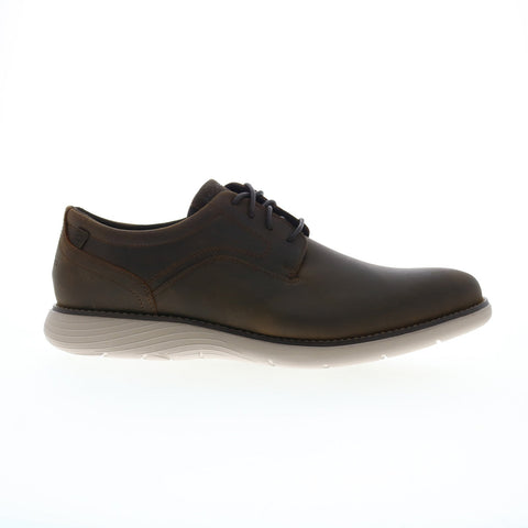Rockport Garett Plain Toe Mens Brown Wide Oxfords & Lace Ups Plain Toe Shoes