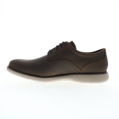 Rockport Garett Plain Toe Mens Brown Wide Oxfords & Lace Ups Plain Toe Shoes