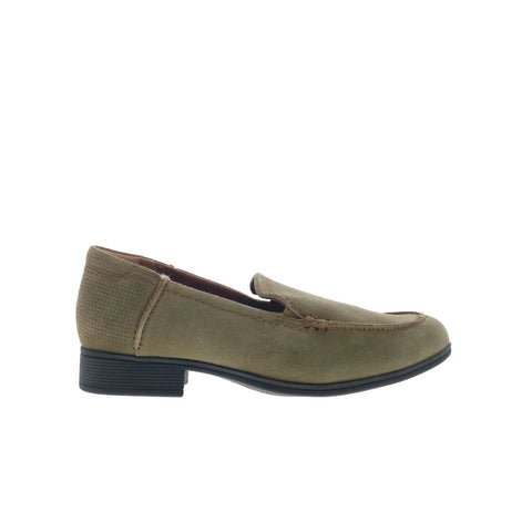 Cobb Hill Crosbie Moc CI9329 Womens Green Suede Slip On Pumps Heels Shoes