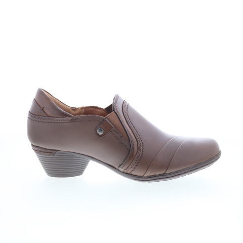 Cobb Hill Laurel Slip-On CI9528 Womens Brown Leather Ankle & Booties Boots