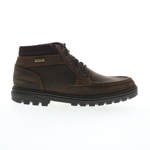 Rockport Weather Ready Eng Moc Toe Boot Mens Brown Wide Casual Dress Boots