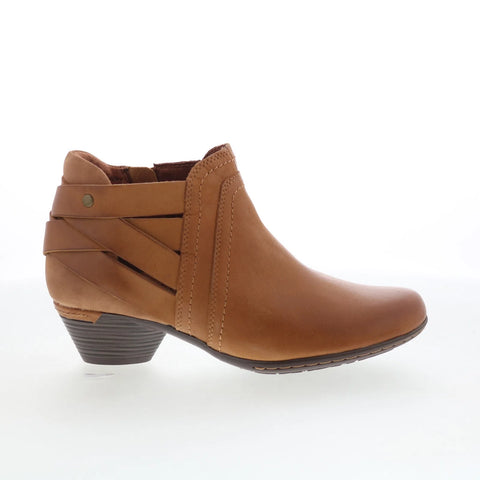 Cobb Hill Laurel Woven B CJ0506 Womens Brown Leather Ankle & Booties Boots